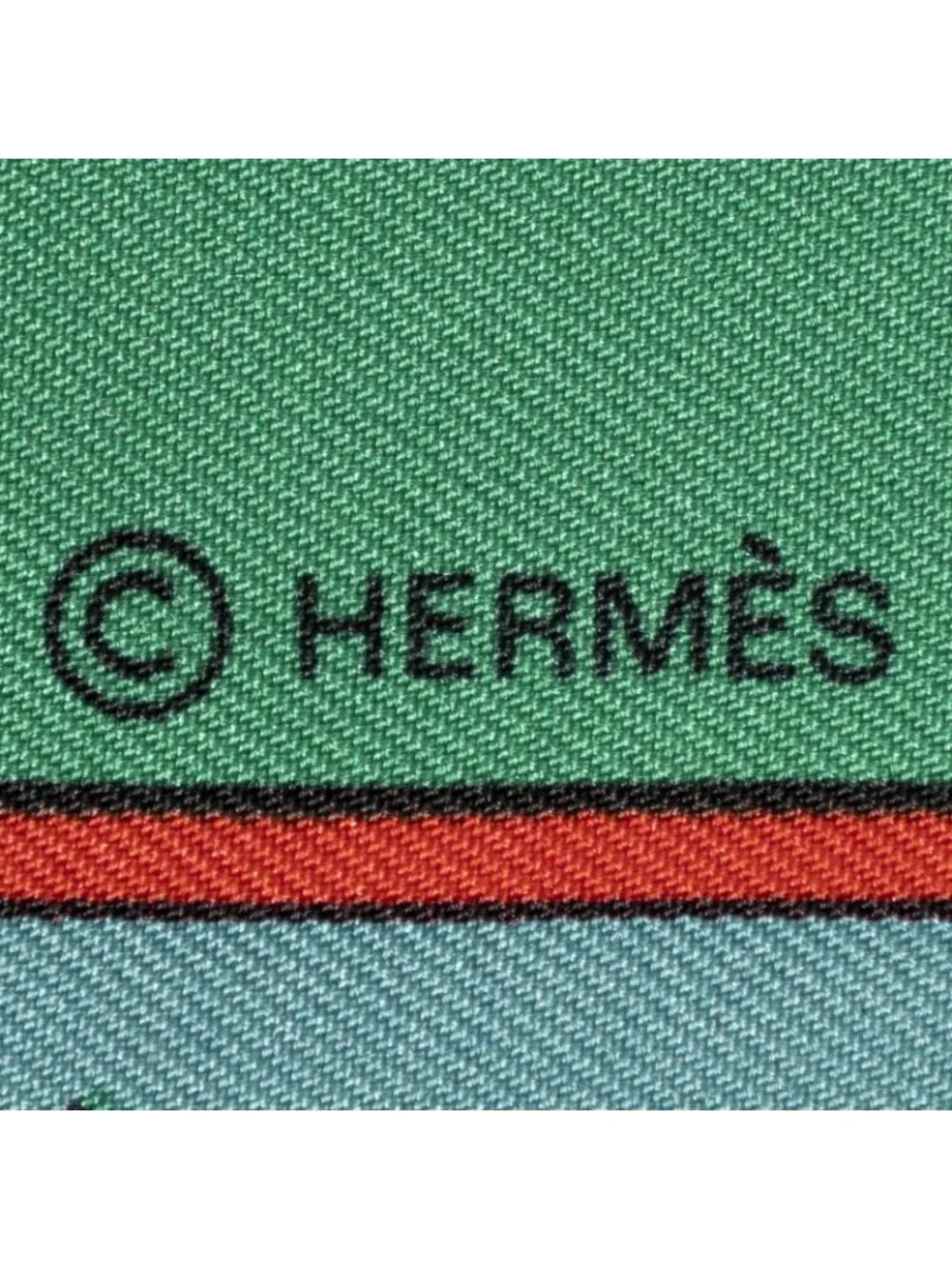 Hermes Scarf Green Yellow Red Twill Silk